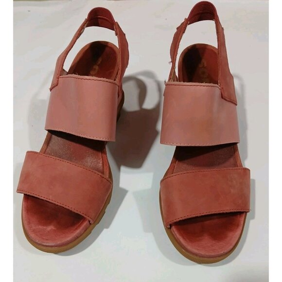 Sorel Joanie II Wedge Sandals Size 8 Pink Casual Leather Beach NL3556-224 - Picture 6 of 13